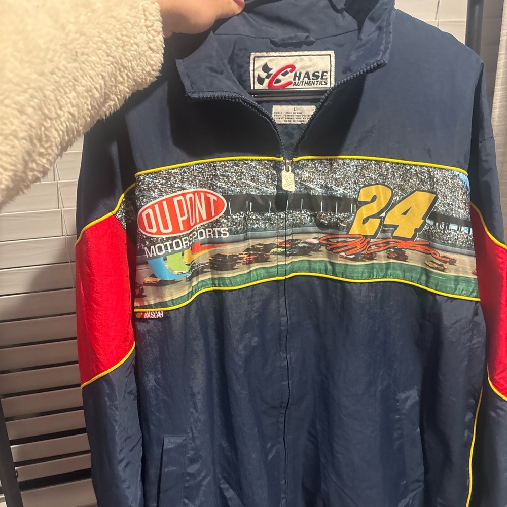 Chase Authentics Men's Navy Racing Windbreaker